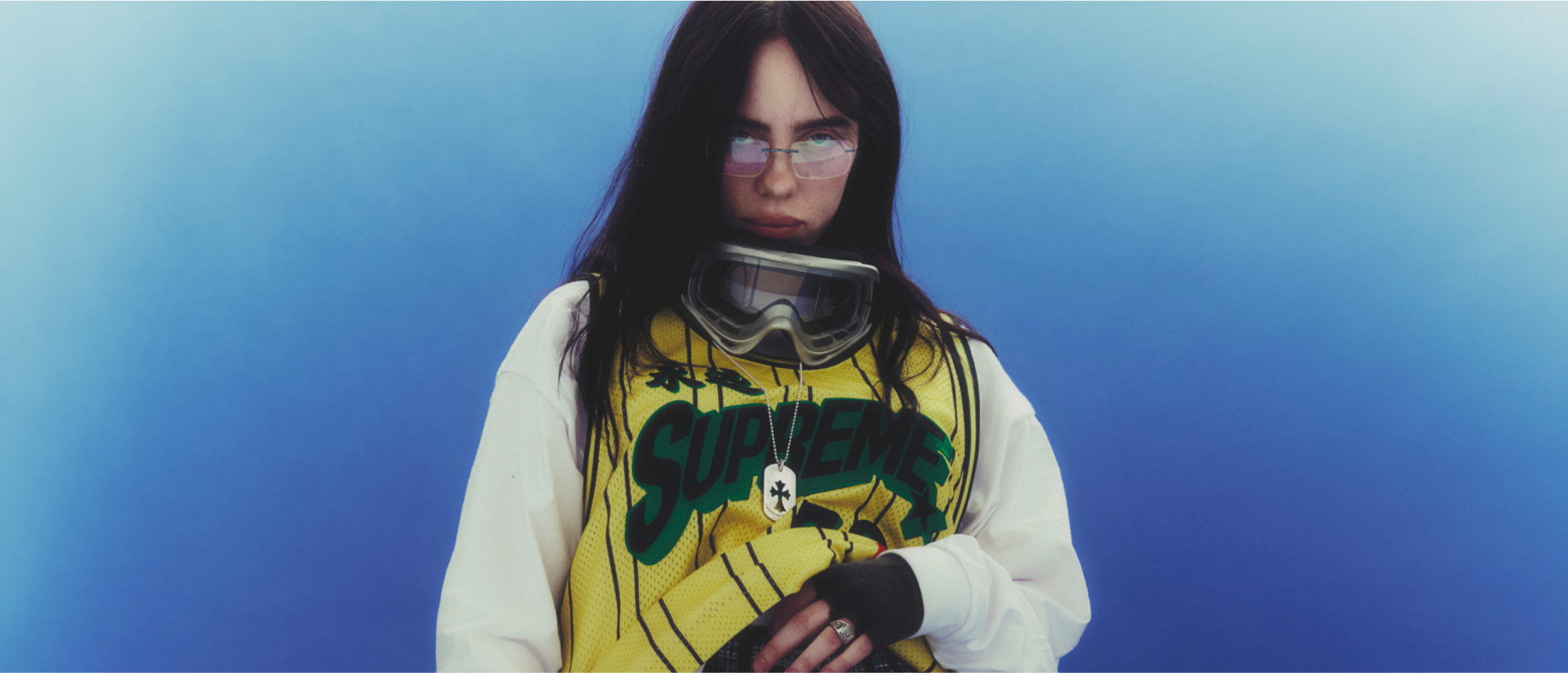 Billie Eilish | Billie Bandana White Football Jersey | Jerseys